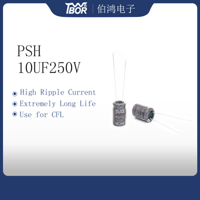 ISO9001 10X13MM Aluminum Electrolytic Capacitor CFL 10UF 250V