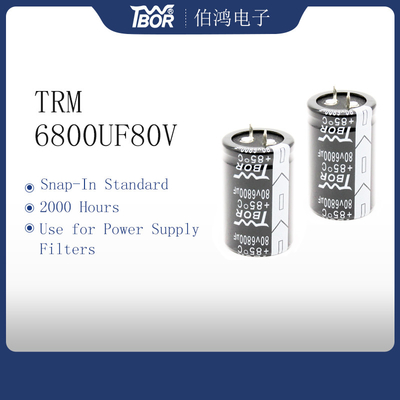 2000 Hours 6800UF80V Snap In UPS Capacitor