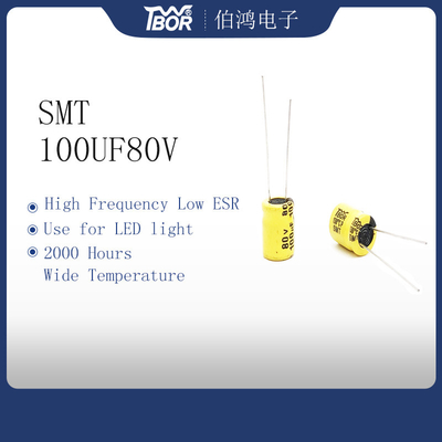 Radial Lead Electrolytic LED Light Capacitor 100UF80V 10x13mm