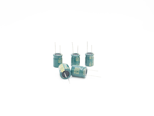 5000 Hours 100UF80V LED Light Capacitor 10X20MM ISO14001