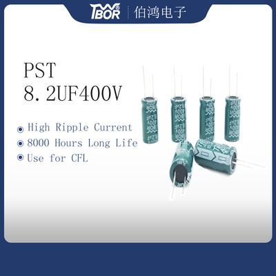 Green Radial Electrolytic Capacitor 8.2UF400V 10X20mm TW BOR
